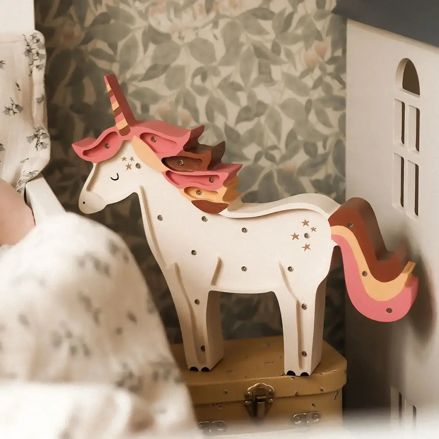 Wooden Unicorn Lamp